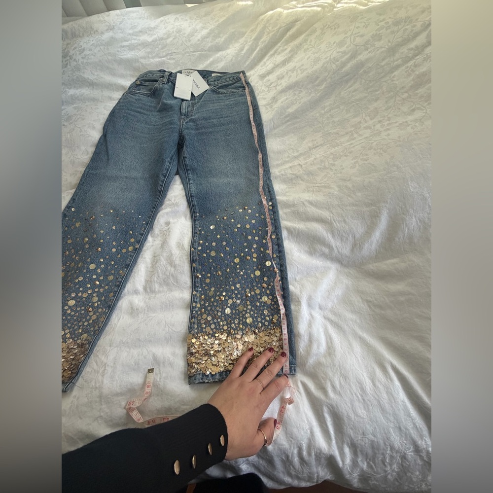 Frame Denim Gold Embellished Women's Jeans - Picture 11 of 13